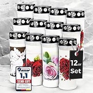 Set of 12 EMILAS Grave Candles, 7 Days Burning Time, Funeral Candles for a Stylish Grave Decoration,
