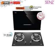 Senz SZ-CH9388AC Chimney Cooker Hood 1400m3/hr + SZ-GS388 Tri-Ringz Twin Burner Gas Stove 6.4kW