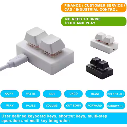2 Key Programmable Macro Keypad Mini Mechanical Keyboard for OSU Gaming USB Custom Shortcut Keypad
