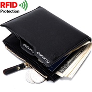 Men Business Purse High Quality LeatherCard Holder Fashion RFID Zipper Wallet QB02