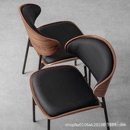 Italian Minimalist Eames Dining Chair for Home Use, Small Apartment Soft Cushion Backrest Chair, Caf