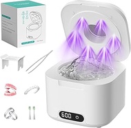 Upgraded Ultrasonic Retainer Cleaner Machine, 49kHz Dental Cleaning Pod for Denture, Night Guards, M
