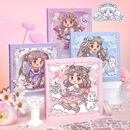 Square Notebook Journal Handbook/Grid Notebook/ Cute Notebook with Stickers