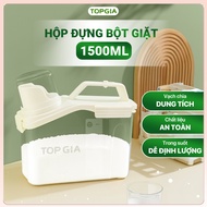 TopGia 1500ml laundry detergent container has a sealed, moisture-proof lid, comes with a convenient 