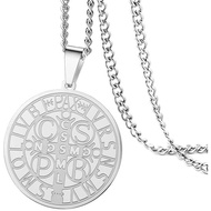 LIKGREAT Saint Benedict Medal Necklace Christian Sacramental Medal Catholic Roman Cross Exorcism Amu