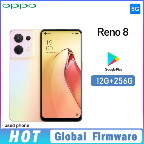 OPPO Reno 8 5G smartphone Global Firmware MTK Dimensity 1300 6.43" 12GB 256GB 50MP+32MP ColorOS 12.1