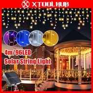 4m/96LED Solar String Light Outdoor Waterproof Christmas Decoration Fairy Light Curtain Lights