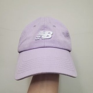 New balance 小logo純棉淡紫色老帽棒球帽 多巴胺穿搭 Y2K