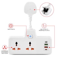 Wall Plug Master Control Converter Universal Hole Multi-Country Plug 2 Holes 4USB Support Fast Charg