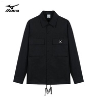 Mizuno Mizuno/Mizuno เสื้อทำงานกลางแจ้งสำหรับผู้ชายและผู้หญิง2023ฤดูร้อนเสื้อแขนยาวเสื้อผ้าฝ้ายบริสุ