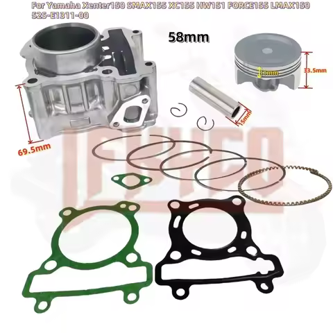 Motorcycle 58mm Cylinder Kit Motor for Yamaha Xenter150 SMAX155 XC155 HW151 SMAX FORCE155 LMAX150 52