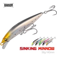 Kingdom Fishing Lure Sinking Minnow 140mm 38g Sinking ABS Hard Bait Wobblers Streamlined Body Design