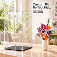 Custom Size Acrylic Display Case for Lego 10342 Pretty Pink Flower Bouquet Dustproof Decoration Case