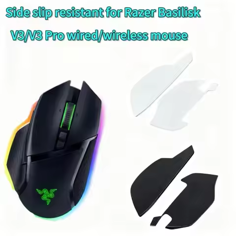 Replacement Side Grips for Razer Basilisk V3 Pro | 3M Anti-Slip Tape for Wired & Wireless Mouse