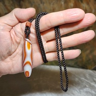 6.3cm Premium Tibetan Sardonyx Natural Eyes 3 Eyes "Number 8" Dzi pendant Tibetan Natural Twisted Si