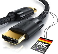 CSL - 8k / 4k HDMI Cable 2.1/2.0-5m - 8K @ 60Hz / 120Hz - 4K @ 240Hz - 48 Gbit/s - 3D - Ultra High S