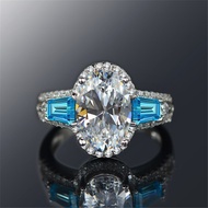 925 Sterling Silver 8mm*12mm Oval Birthstone Rings Elegant 8ct Wedding Party Ring Jewelry