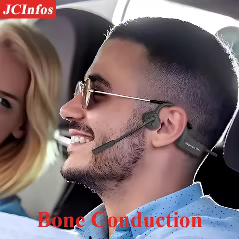 Wireless Bone Conduction Bluetooth Headphones - Fast Charging Gamer Headset with Microphone Earphone