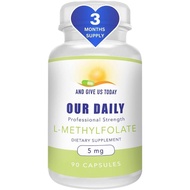 Our Daily Vites, L Methylfolate 5mg – Active 5-MTHF Methylated Folate Supplement for Women & Men – M