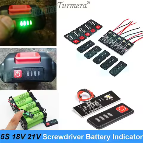 5S LED Battery Level Indicator Electric Drill Screwdriver Battery Capacity Display 18V 21V 18650 Lit