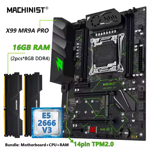 MACHINIST X99 TPM2.0 Motherboard Optional Xeon E5 2666 V3 CPU And DDR4 16GB RAM Kit Set Four Channel
