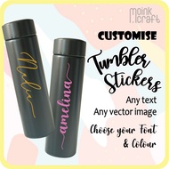 Tumbler / Tupperware Stiker Custom Nama | Bottle / Container Customise Name Stickers