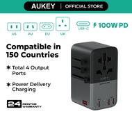 Aukey Travel Mate 35W 65W 100W Universal Adapter with USB Ports Travel Charger (2024 Version)