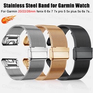 Stainless Steel Band for Garmin Watch fenix 6 6x 7 7x pro 5 5x plus 5s 6s 20/22/26mm Metal Strap Wristband Bracelet Accessories