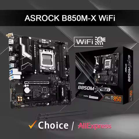 ASROCK New B850M-X WIFI 6E AMD B850 Micro ATX AMD Supports Ryzen 9000 Socket AM5 Motherboard