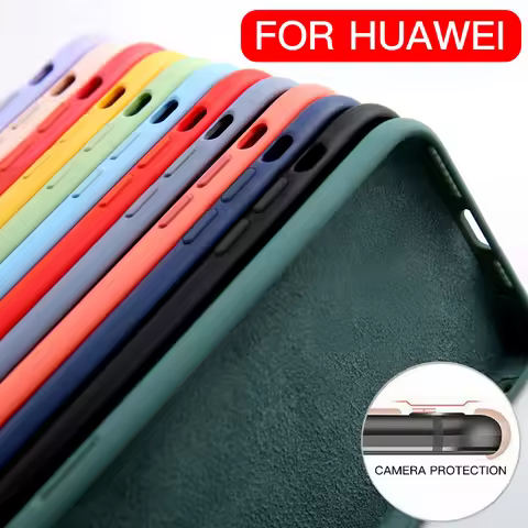 Liquid Silicone Case For Huawei P30 P20 P40 Pro Mate 20 30 10 Lite Thin Soft Shockproof Cover For Hu