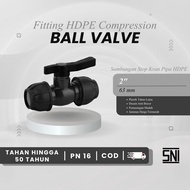 63mm or 2 Inch Compression Ball Valve Connection HDPE Pipe Fitting/ | PP PP PP