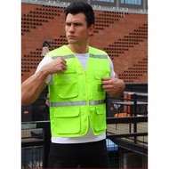 Reflective Safety Vest Fluorescent Yellow Vest Car Cycling Jacket Construction Site Construction Mul