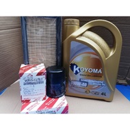 TOYOTA VIOS NCP150 2014year, AVANZA 2015year, SIENTA OIL FILTER + AIR FILTER + KOYOMA 10W40 SEMI SYNTHETIC ENGINE OIL