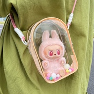 棉花娃娃痛包加厚高透明15cm娃娃外出包单肩挂包拉布布糖胶遛娃包Cotton doll pain bag thick high transparent 15cm xiaoyuyee2.my202511