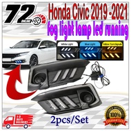 Honda Civic fc Facelift 2019 2020 2021 front bumper drl daylight day fog light lamp led running cover foglamp