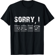 READY STOCK S-5XL Sorry I-DGAF Funny Hidden Message Guitar Chords For Lover T-Shirt Men's Clothing R