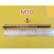 Yellow Bolts and Nuts 14 Length 10 - 15cm M10 M10 Screw M10 Bolt and Nut