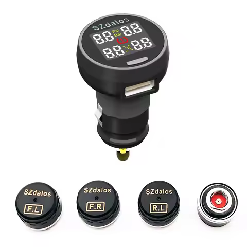 Newest szdalos TP200 Wireless tpms Tire Pressure Monitor System tmps with cigarette charger External