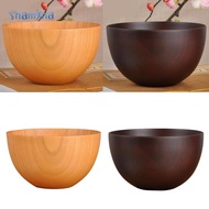 [Shamjina] Natural Wood Round Bowl Handmade Craft Tableware Fruit Rice Bowl Kitchen
