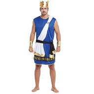 Greece King Man Costume Men's Costume King Greek Halloween Blue