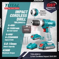Total Cordless Impact Drill TIDLI20012 20V Cordless Impact Driver Drill 电钻 Brushless Cordless Drill