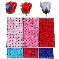 ALLRE 50Pcs Soap Rose Flower, Realistic Floral Three Layer Rose Foam Rose, Romantic Handmade Wreath 