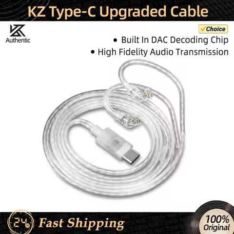 KZ Silver Plated Earphone Cable Upgrade Type C 0.75MM 2 PIN Wire High-purity Gold-plated Pin For KZ