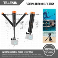 TELESIN Floating Tripod Selfie Stick Monopod 61cm Waterproof 30m Tongsis Diving for Gopro DJI Action