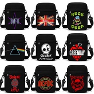 Popular Black Metal Rock Band Sling Bag Made of 100% Cordura Canvas Popular Mini Band Sling Bag Vint