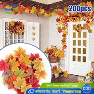 200pcs Artificial Maple Leaves Synthetic Plastic 8*7cm Photography Decoration Premium Weddin Decorat