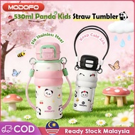 MODOFO Panda Series 530ml Kids Tumbler with Straw Kids Insulated Tumbler Thermos Bottle Cute Tumbler