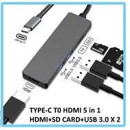 TYPE C TO 4K HDMI USB 3.0 USB 2.0 SD TF Micro SD 5 in 1 FOR LAPTOP / TABLE