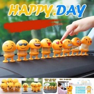 Emoji car Toys Tik Tok Doll Cute Emoji Shaking Head Doll Toy Funny Smiley Face Spring Dancing Toys