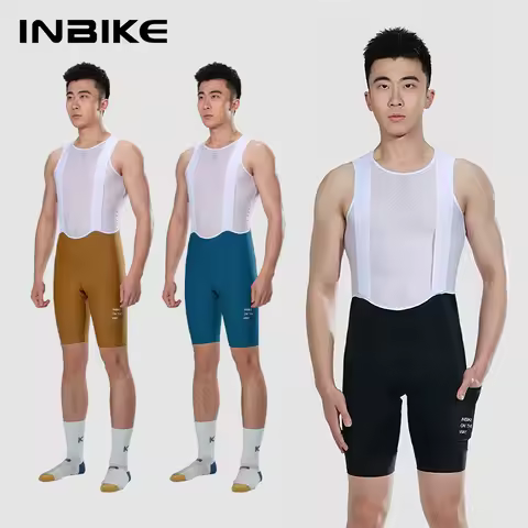 INBIKE Men's Cycling Bib Shorts Solid Color Mountain Bike Shorts High-end Outdoor Breathable Cycling